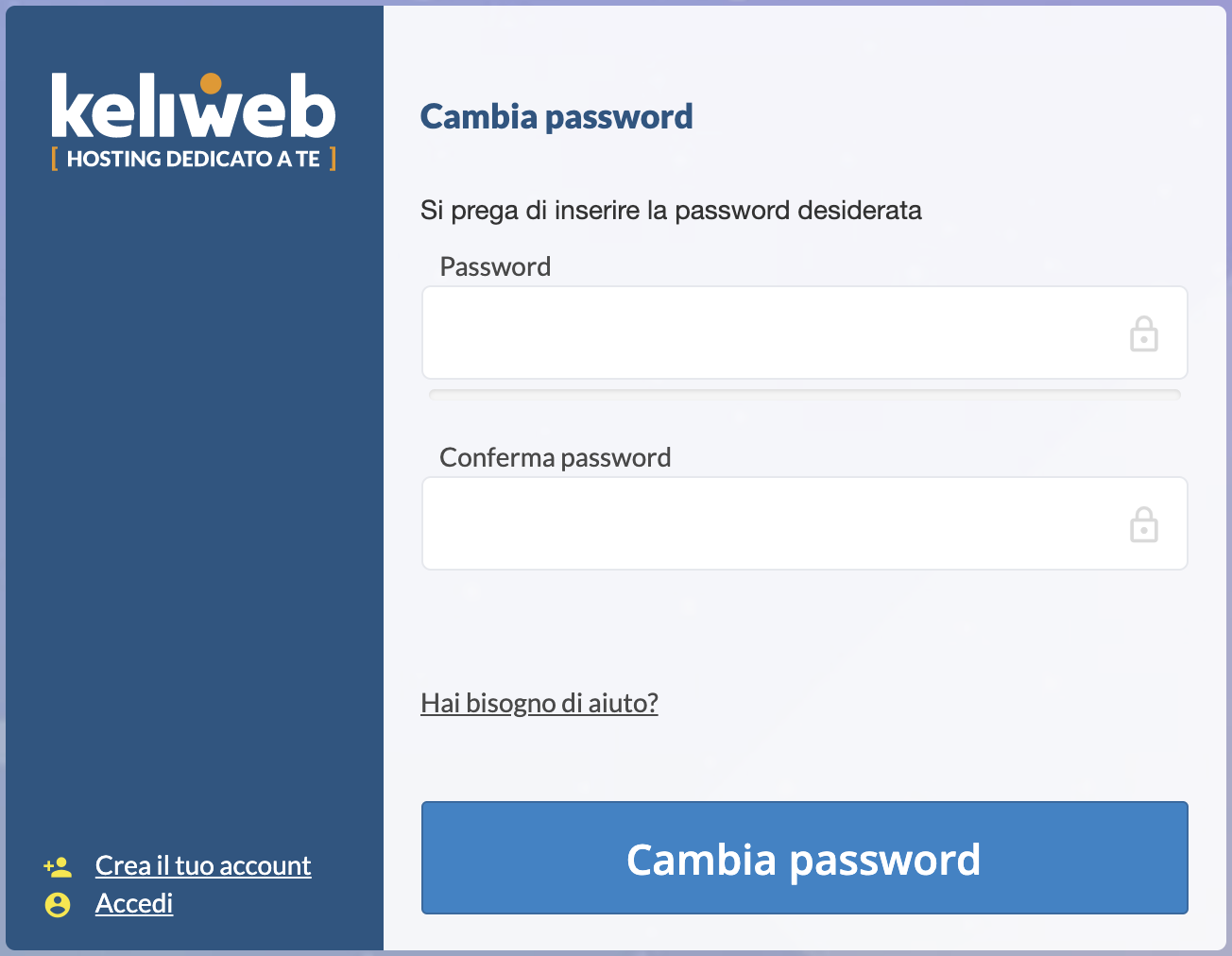 Cambia password